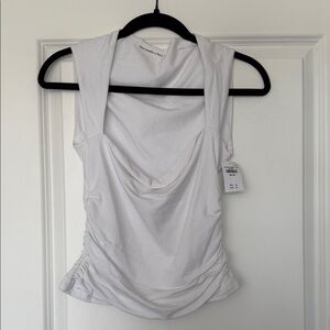 Abercrombie & Fitch White Draped Tank Top